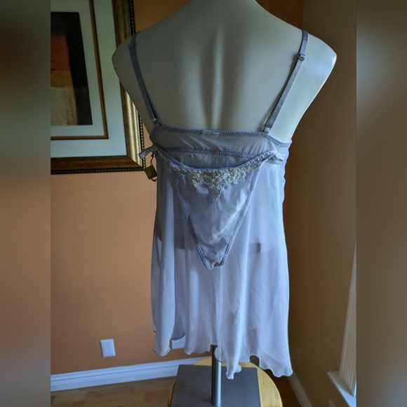 New Gilligan o mallet sleepwear Size M Lavender Lingerie vintage Lace - Picture 2 of 5